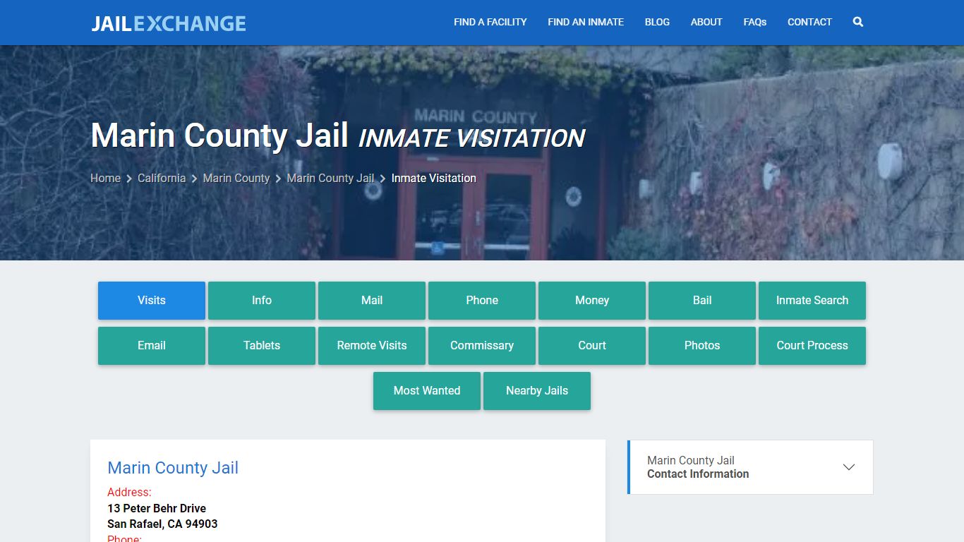 Marin County Jail Inmate Visitation - Jail Exchange