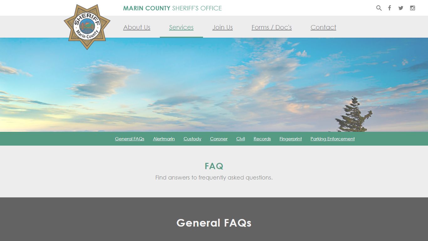 FAQ - Marin County Sheriff's Office